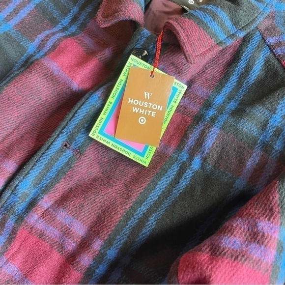 NWT Target White Houston white plaid over coat size medium - Picture 5 of 9